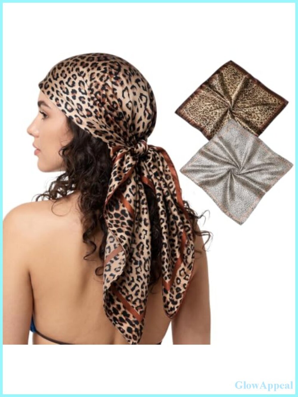 2 Pack Satin Silk Like Hair Scarf Bandana Head Wraps Neck Scarves for Women 35"